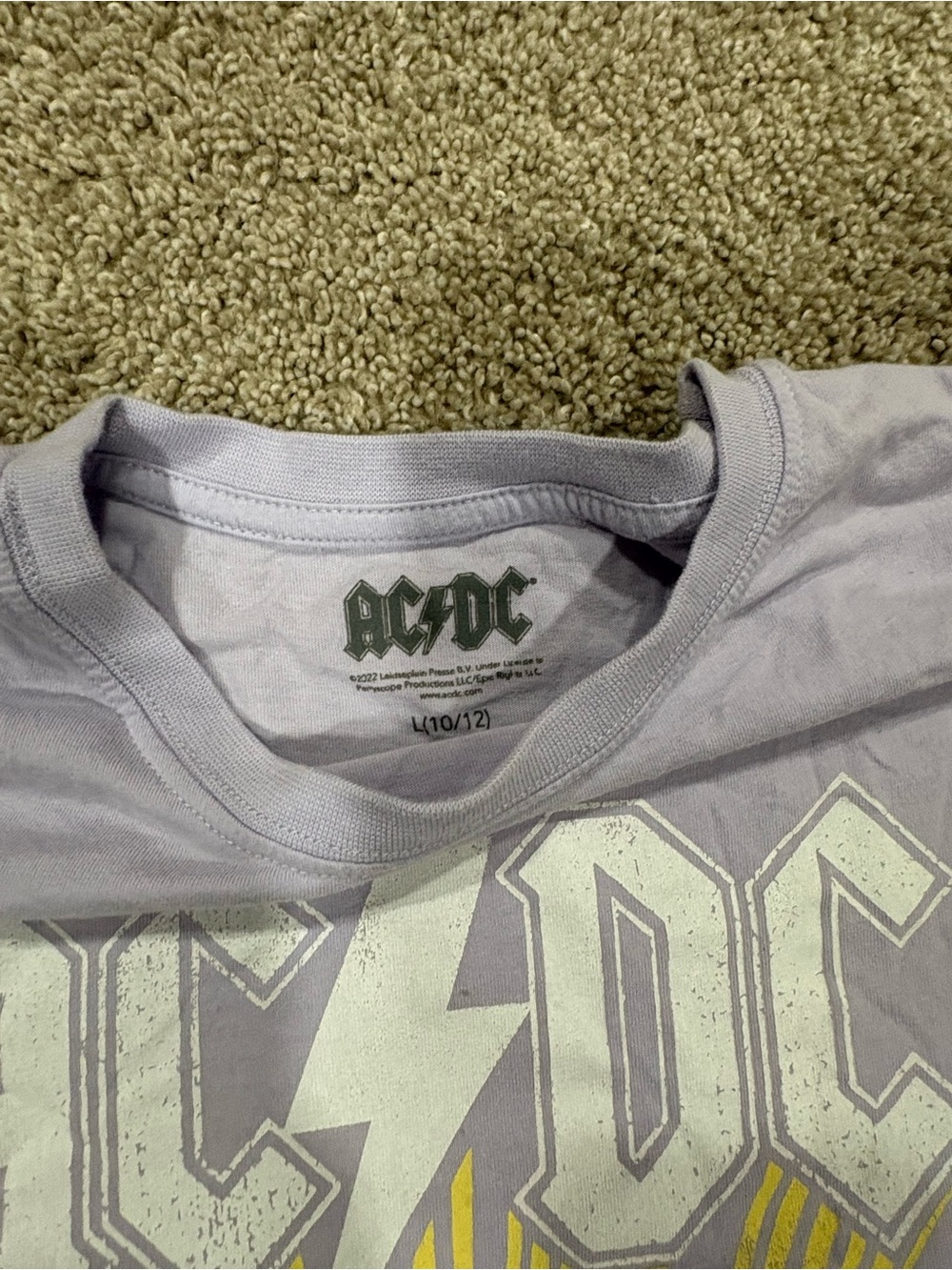 AC/DC Light Purple Graphic Short-Sleeve Tee